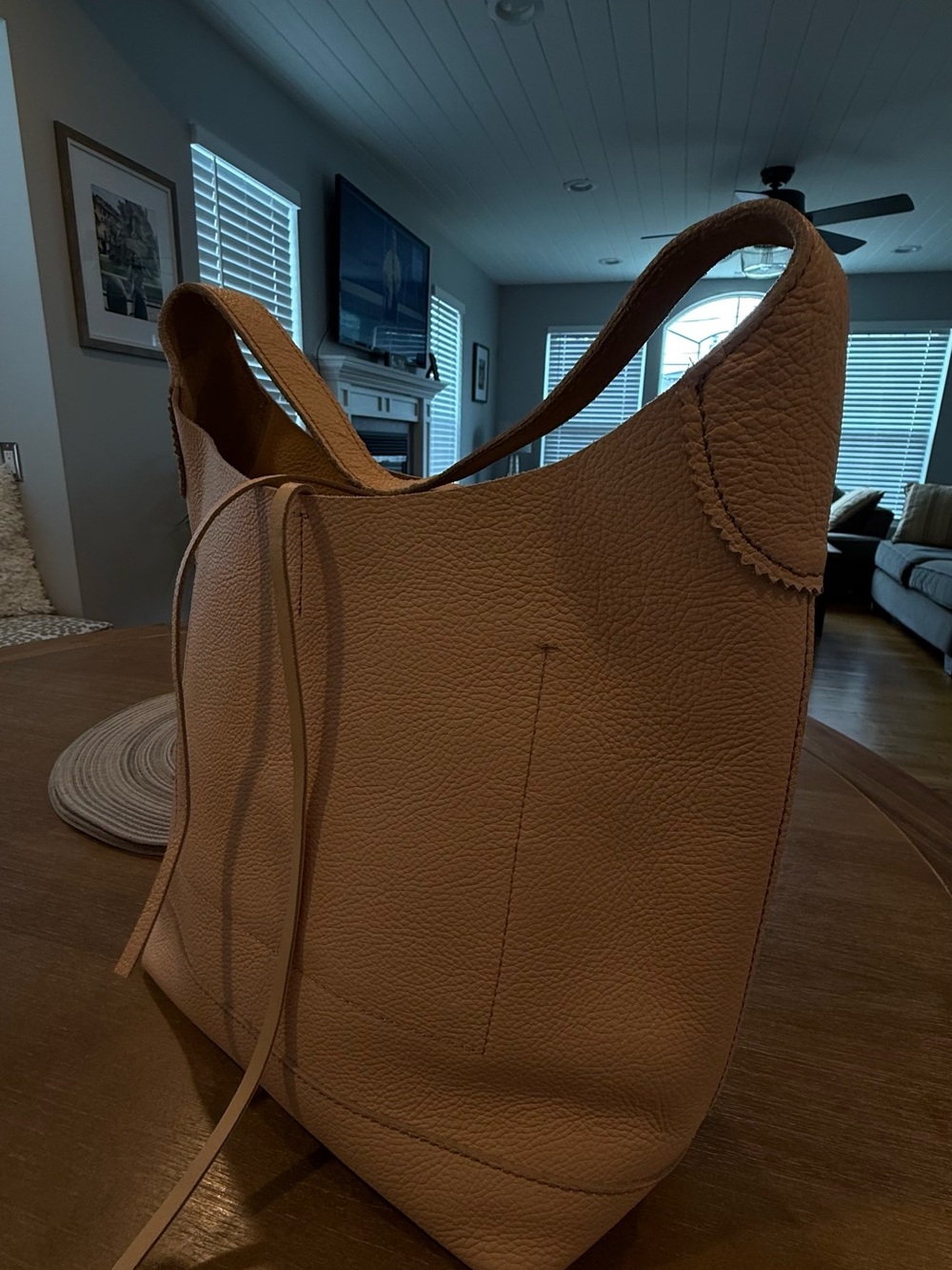 J. Crew Tan Pebbled Leather Shoulder Hobo - Picture 9 of 11